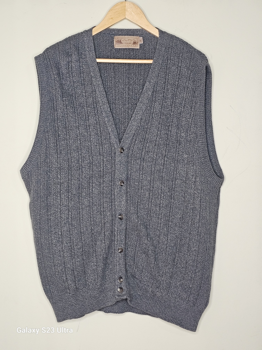 Shenandoah Men's Gray Button-Front Knit Sweater Vest XL